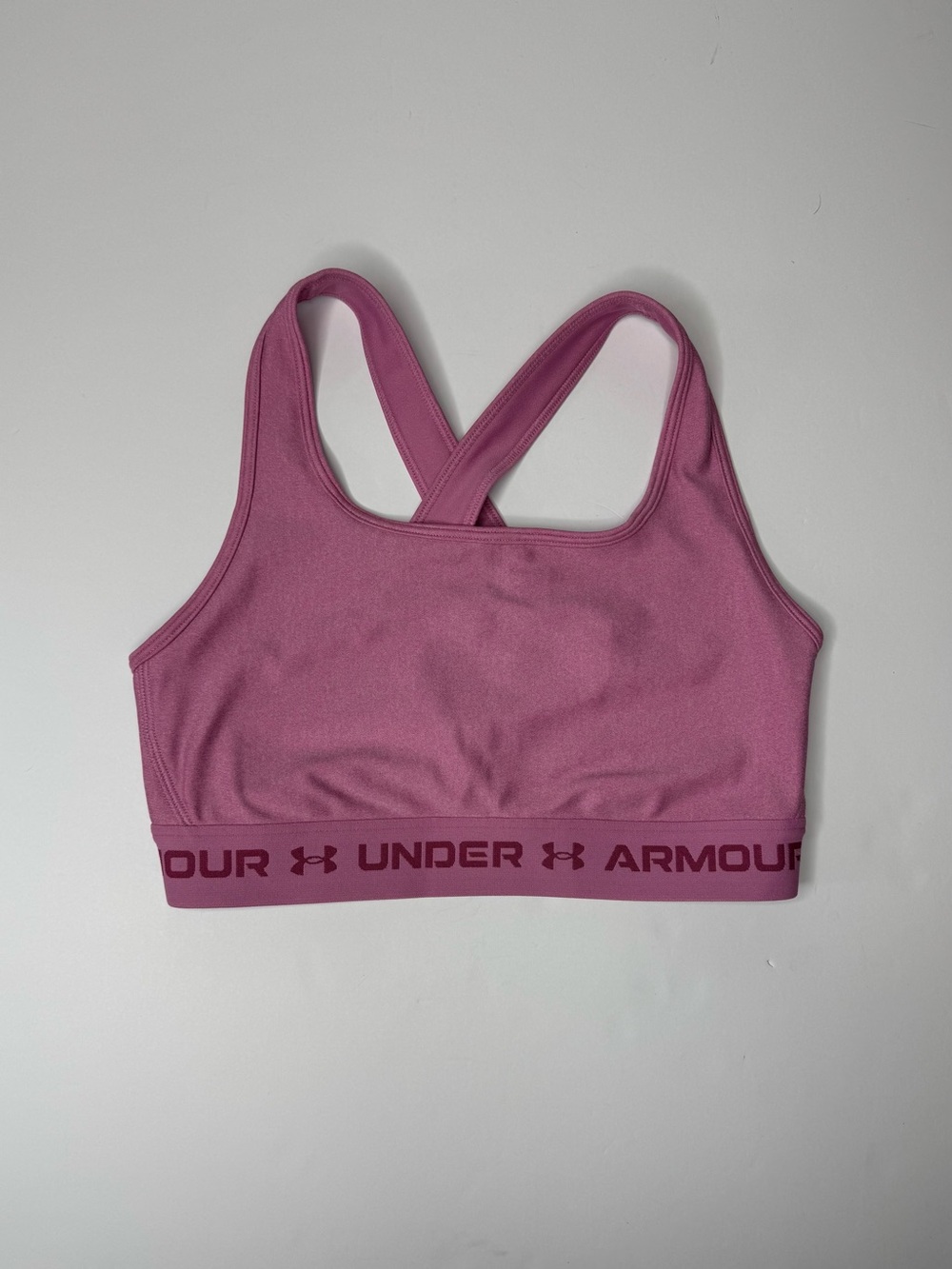 Under Armour Pink Compression Sports Bra Medium Crossback Athletic